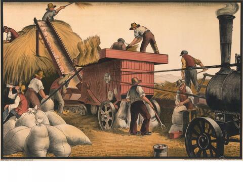 Clare Leighton, Harvest, between 1926 and 1933, Lithograph on mounted on canvas, Yale Center for British Art, Gift of Henry S. Hacker, Yale BA 1965   