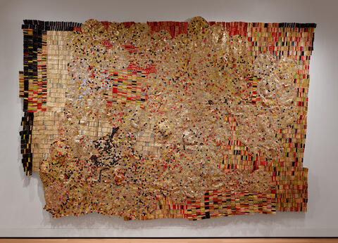 Society Woman’s Cloth (Gold) by El Anatsui, Ghanian, active in Nigeria, born 1944