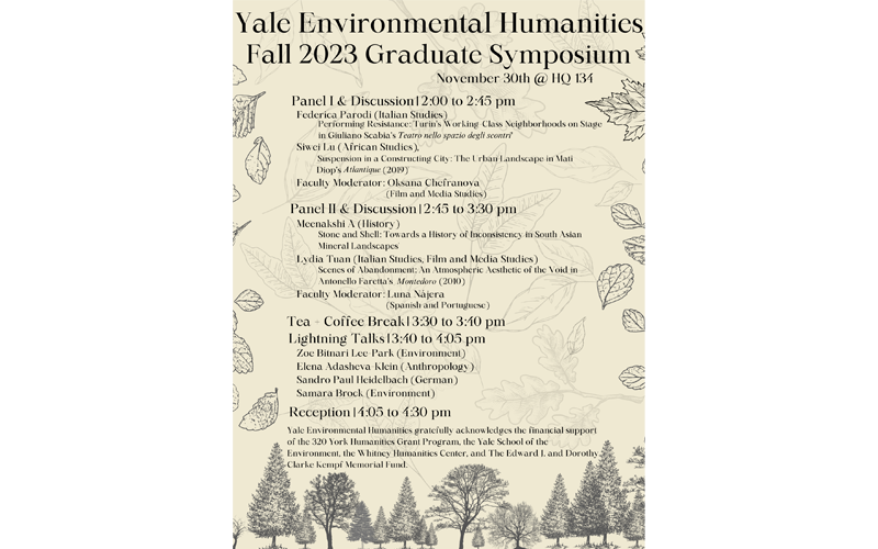 "Environmental Humanities Symposium," Fall 2023